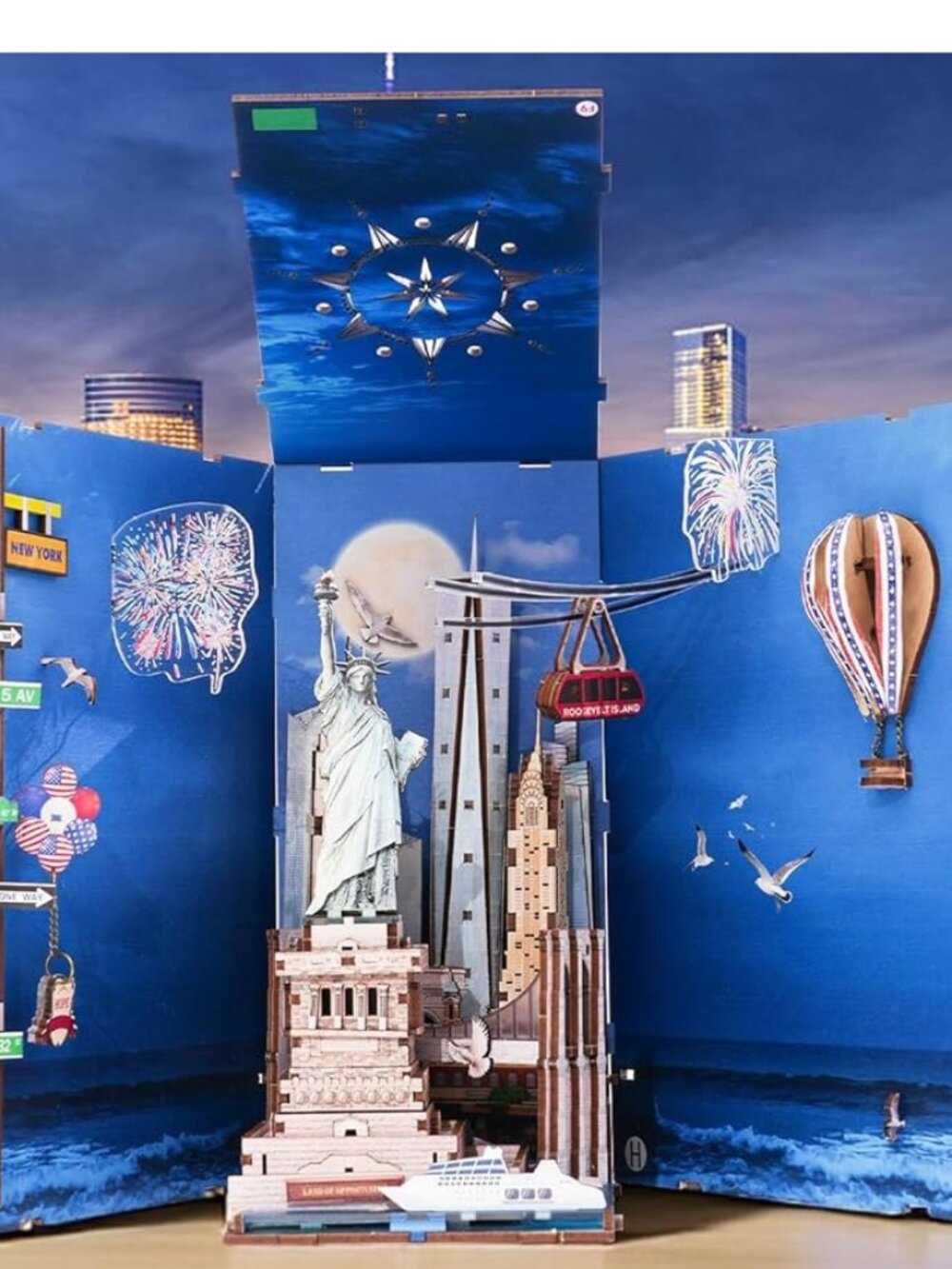 Book Nook Kit DIY 3D Puzzle Craft Miniature Wooden The Statue Of Liberty NYC - Picture 3 of 13